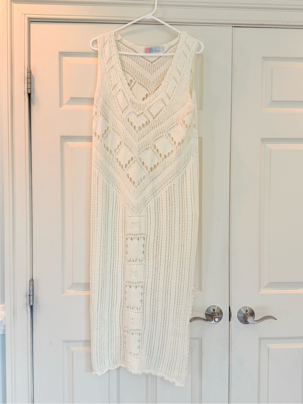 Free people Crochet Knit Sleeveless Maxi cover up - Cream
